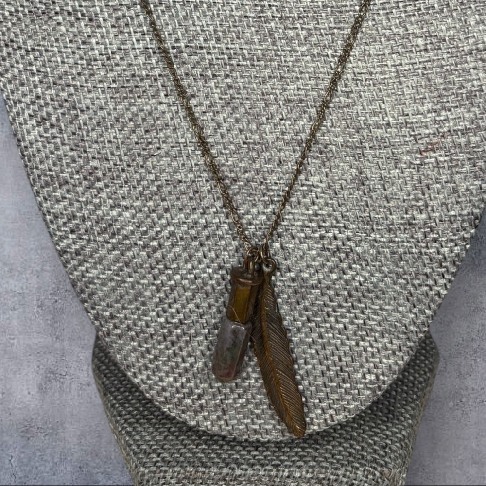 Authentic Artisan Crafted Vintage Lepidolite Point Charm Necklace